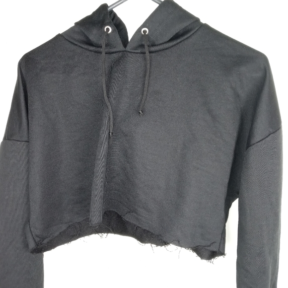 Nasty Gal Cropped Hoodie Sweater Size L - Picture 2 of 7